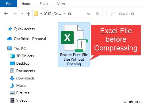 열지 않고 Excel 파일 크기를 줄이는 방법(간단한 단계 사용)