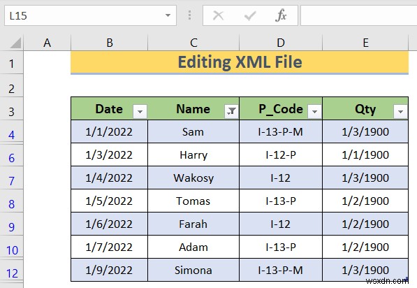 Excel에서 XML 파일을 편집하는 방법(간단한 단계 사용)