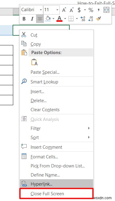 Excel에서 전체 화면을 종료하는 방법(3가지 쉬운 방법)