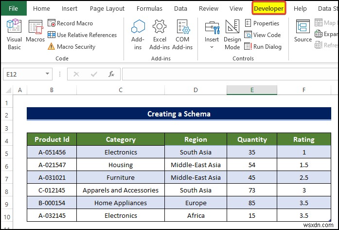 Excel에서 스키마를 만드는 방법(자세한 단계 포함)