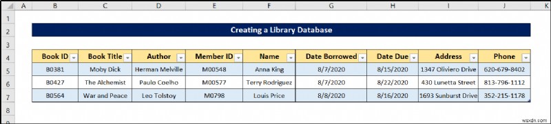 Excel에서 라이브러리 데이터베이스를 만드는 방법(간단한 단계 포함)