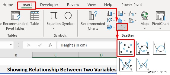 Excel 그래프에서 두 변수 간의 관계를 표시하는 방법
