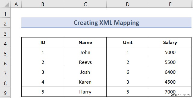 Excel에서 XML 매핑을 만드는 방법(간단한 단계 포함)