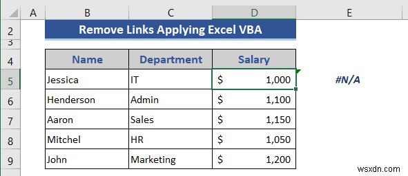Excel에서 알 수 없는 링크를 제거하는 방법(4 적절한 예)