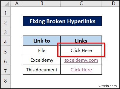 Excel에서 깨진 하이퍼링크를 수정하는 방법(5가지 방법)