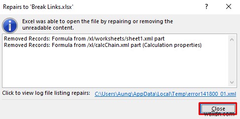파일을 열기 전에 Excel에서 링크를 끊는 방법(간단한 단계 포함)