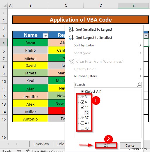 Excel에서 여러 색상으로 필터링하는 방법(2가지 쉬운 방법)