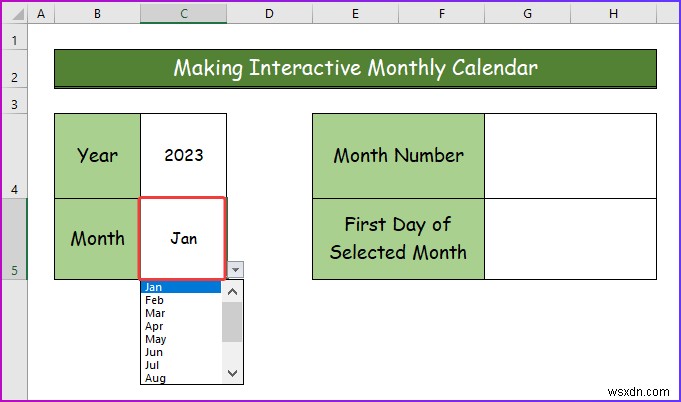Excel에서 대화형 달력을 만드는 방법(2가지 쉬운 방법)