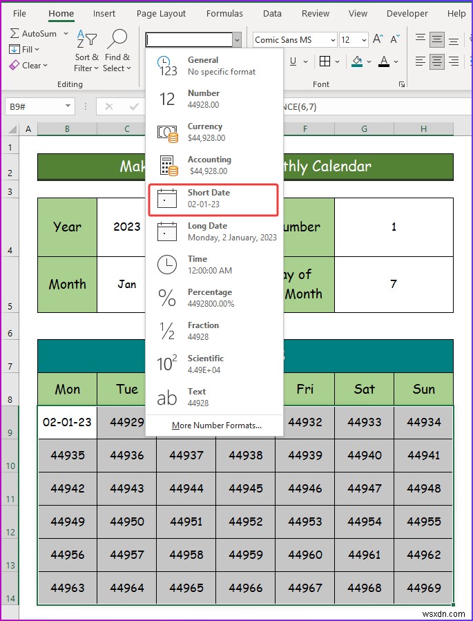 Excel에서 대화형 달력을 만드는 방법(2가지 쉬운 방법)