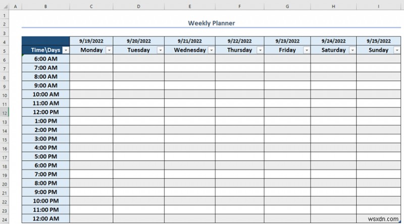 Excel에서 주간 달력을 만드는 방법(3가지 적절한 방법)