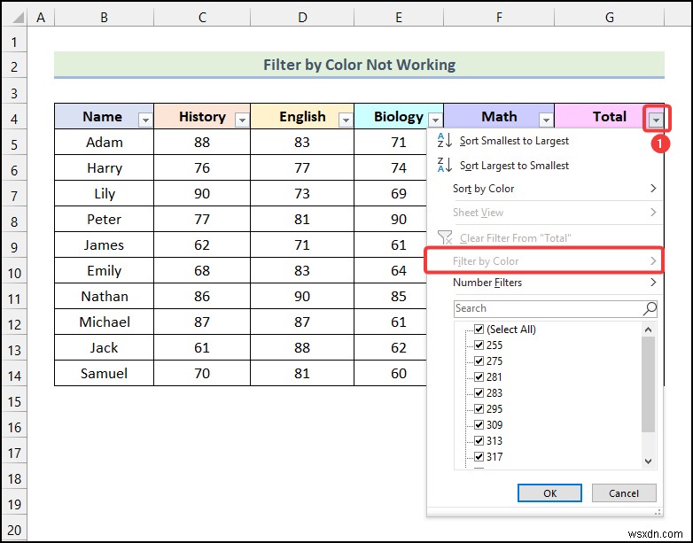 Excel에서 조건부 서식을 사용하여 색상별로 필터링하는 방법