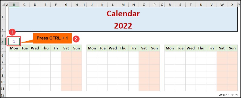 Excel에서 연간 달력을 만드는 방법(간단한 단계 포함)