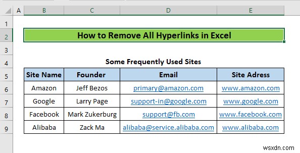 Excel에서 모든 하이퍼링크를 제거하는 방법(5가지 방법)