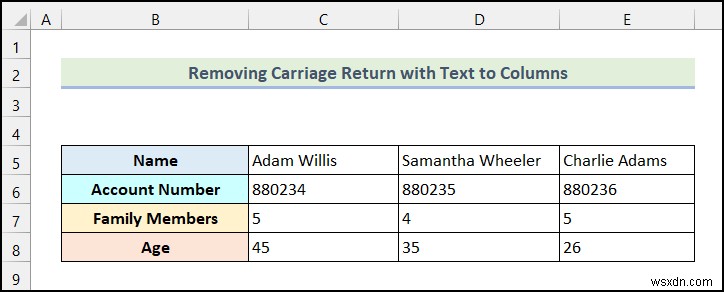 Excel에서 캐리지 리턴과 함께 텍스트에서 열로 기능을 사용하는 방법