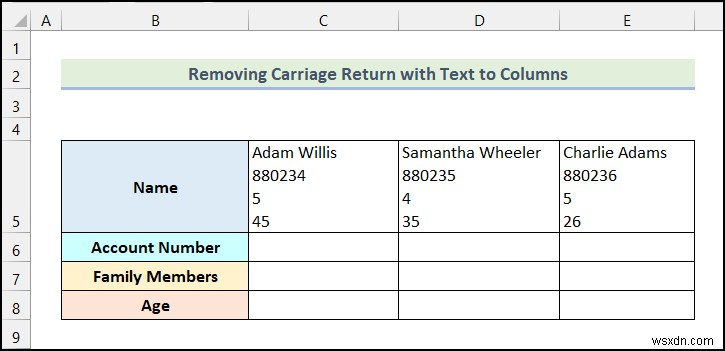 Excel에서 캐리지 리턴과 함께 텍스트에서 열로 기능을 사용하는 방법