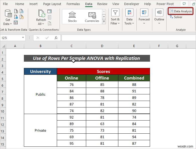 Excel에서 샘플 ANOVA당 행을 적용하는 방법(2가지 쉬운 방법)