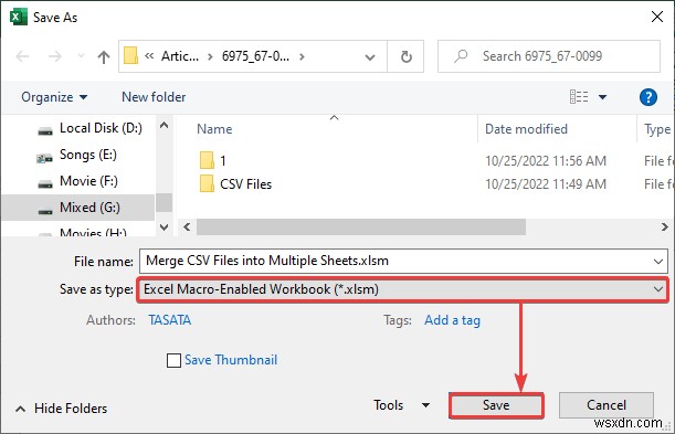 CSV 파일을 Excel에서 여러 시트로 병합(간단한 단계 사용)