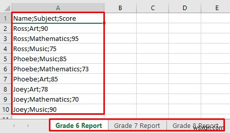 CSV 파일을 Excel에서 여러 시트로 병합(간단한 단계 사용)