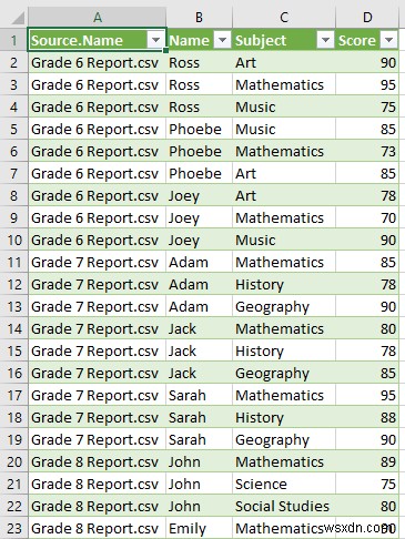 CSV 파일을 Excel에서 여러 시트로 병합(간단한 단계 사용)