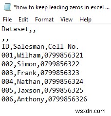 Excel CSV에서 프로그래밍 방식으로 선행 0을 유지하는 방법