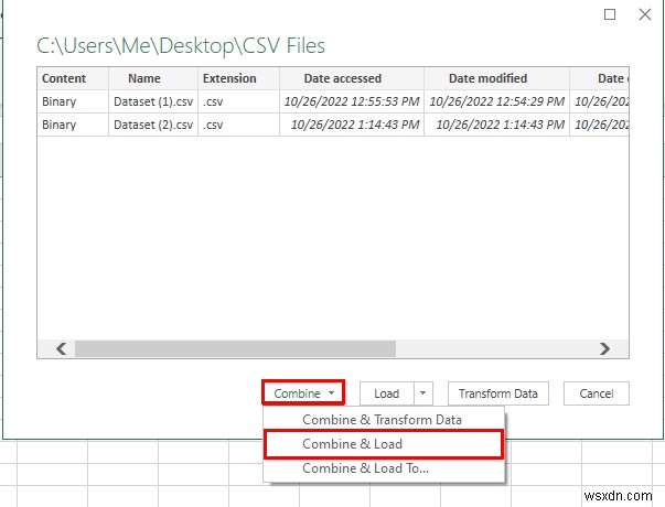 Excel에서 여러 CSV 파일을 하나의 통합 문서로 병합하는 방법