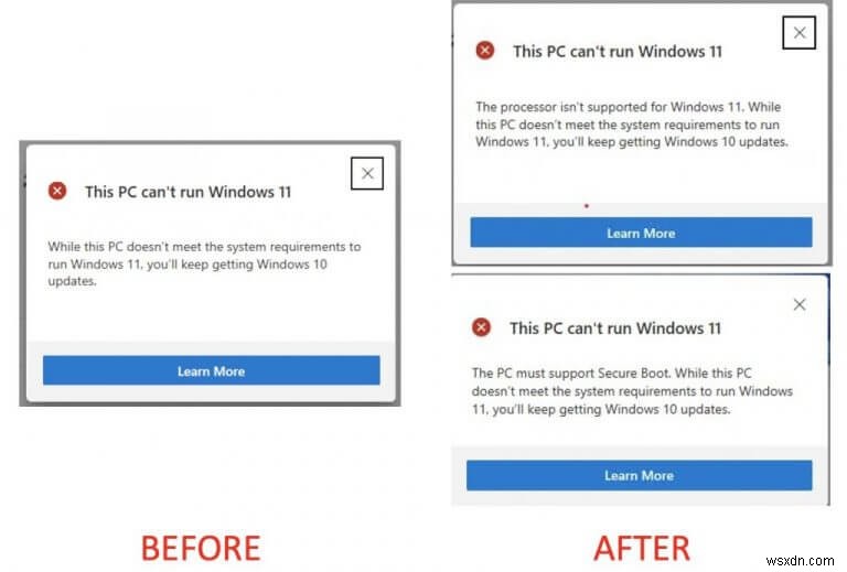 Windows 11 PC 상태 확인 앱이 약간 업데이트되어 실패 원인이 표시됨