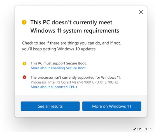 Microsoft는 Windows 11 최소 사양을 업데이트하고 지원되지 않는 PC에서도 업그레이드가 가능함을 확인했습니다.