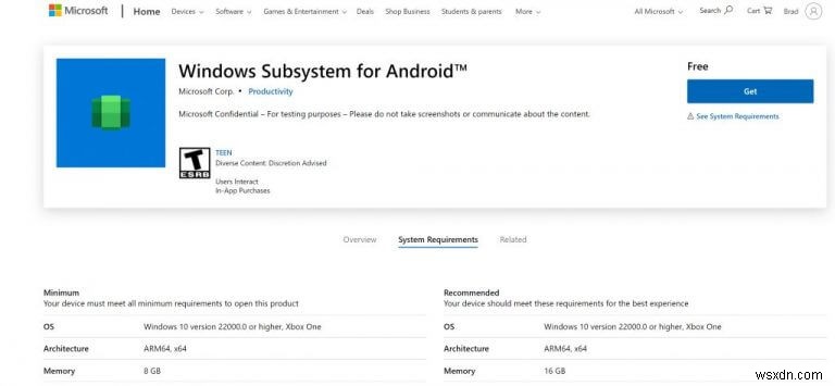 Windows 11s Microsoft Store에서 발견된 Android 앱 자리 표시자