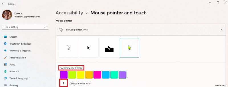 Windows 11에서 마우스 커서 색상을 변경하는 방법