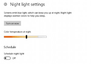 Windows 10 Creators Update에서 야간 조명을 설정하는 방법