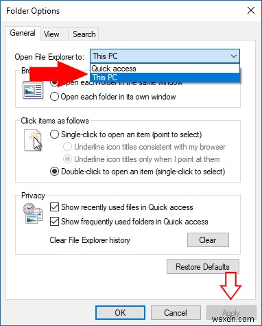 Windows 10에서 파일 탐색기를 이 PC로 여는 방법