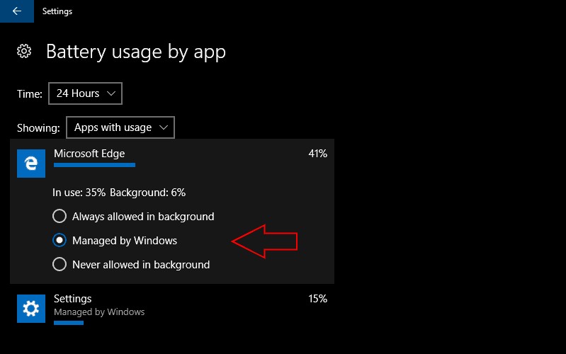 Windows 10 및 Windows 10 Mobile에서 앱의 전력 사용량을 확인하는 방법