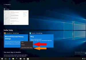 Windows 10 타임라인 기록을 제거하는 방법