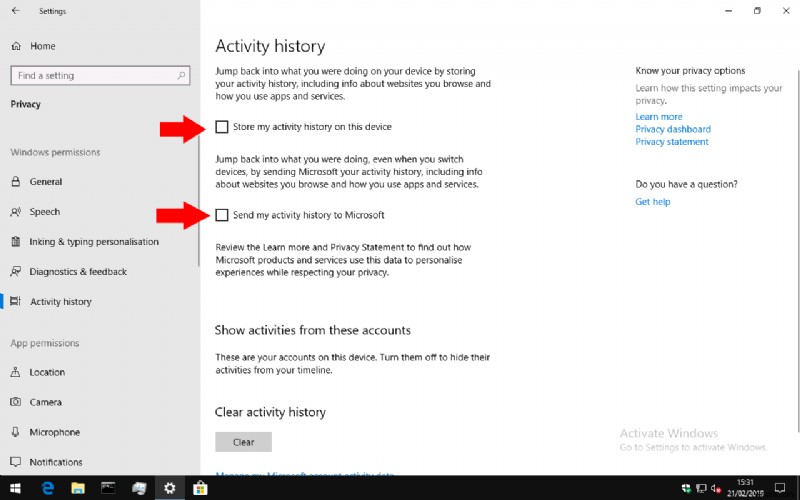 Windows 10s 타임라인 기능을 비활성화(또는 다시 활성화)하는 방법