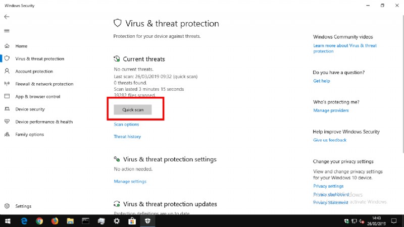 Windows 10에서 바이러스 검사를 수행하는 방법