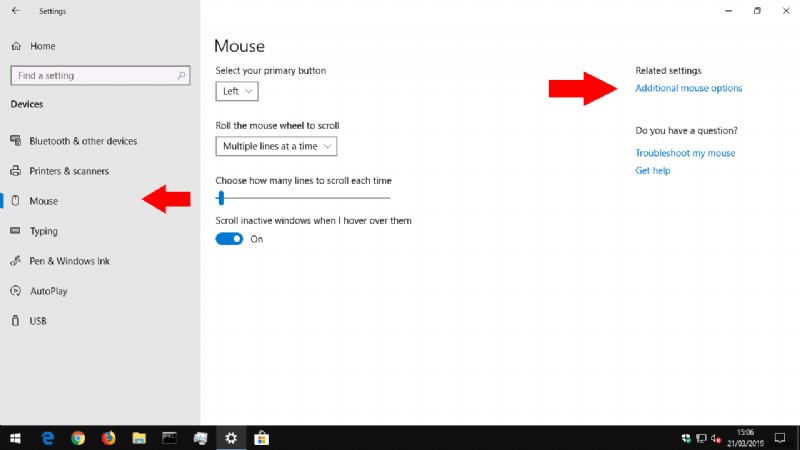 Windows 10에서 마우스 설정을 변경하는 방법