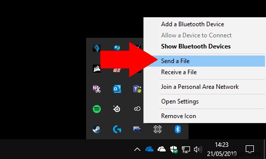 Windows 10 PC에서 Bluetooth를 통해 파일을 보내는 방법
