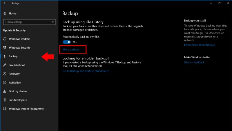 Windows 10s 파일 기록 백업의 내용을 사용자 정의하는 방법