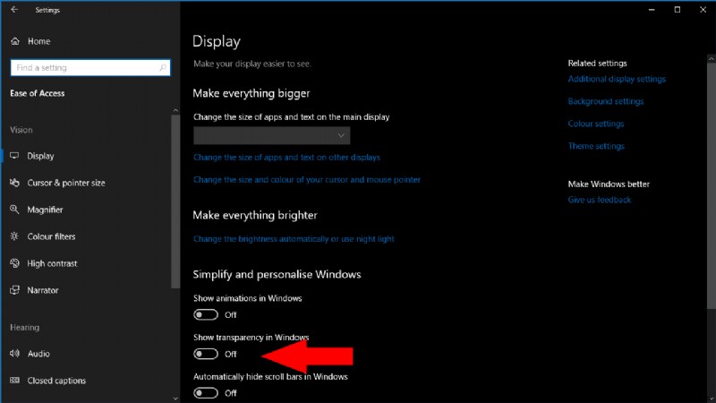 Windows 10에서 Fluent Design 투명도 효과를 비활성화하는 방법