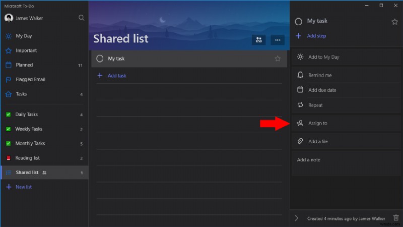 Microsoft To-Do에서 사용자에게 작업을 할당하는 방법