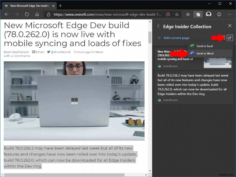 Microsoft Edge Insider에서 컬렉션을 사용하는 방법