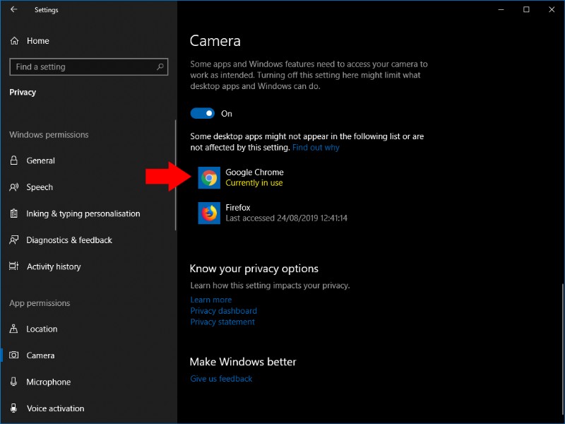 Windows 10에서 웹캠을 사용하는 앱을 확인하는 방법