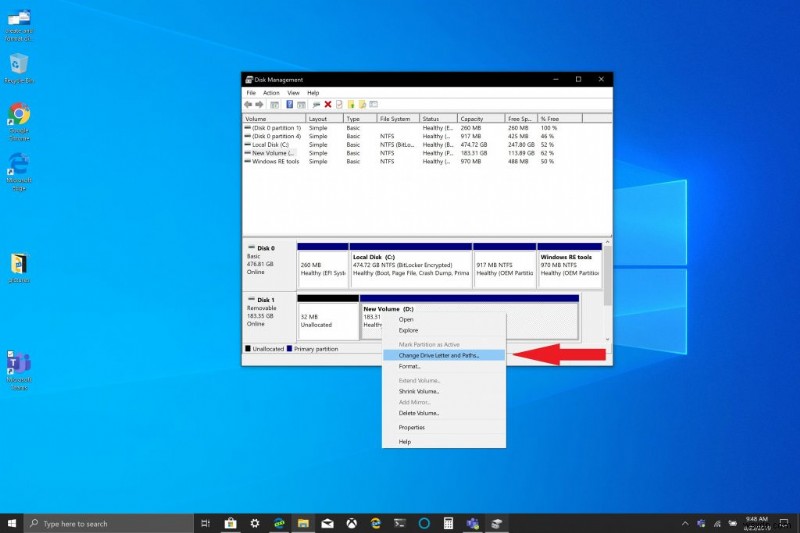 Windows 10에서 이동식 저장 장치를 마운트하는 방법