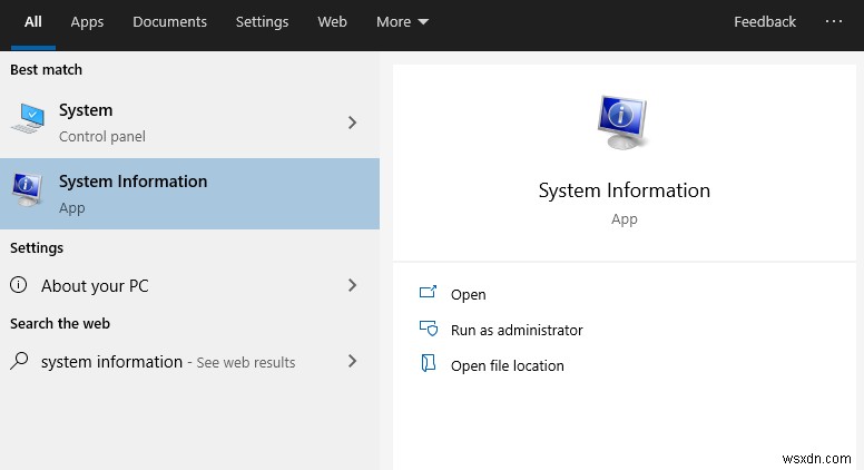 Windows 10에서 자세한 시스템 정보를 보는 방법
