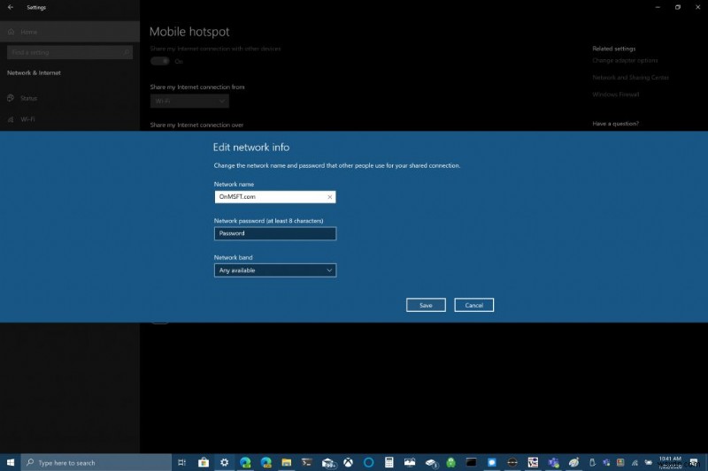 Windows 10 PC를 모바일 핫스팟으로 사용하는 방법