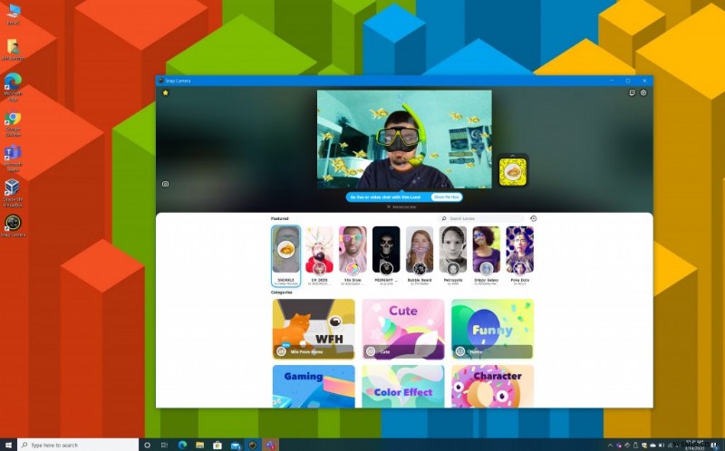 Windows 10에서 Snapchat 카메라를 사용하여 Microsoft Teams 통화를 즐겁게 하는 방법은 다음과 같습니다.
