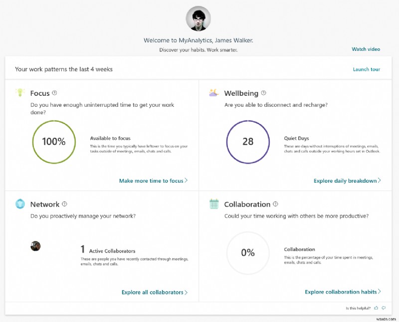 Office 365에서 MyAnalytics를 사용하여 원격으로 작업할 때 시간을 더 잘 관리하는 방법