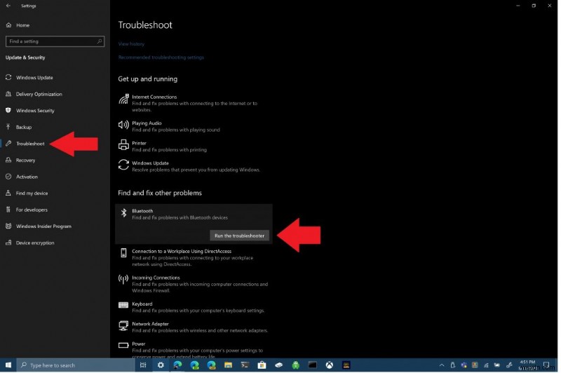 Windows 10에서 Bluetooth 문제를 해결하는 방법