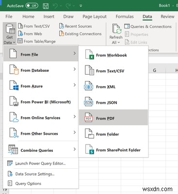 Excel은 PDF 표에서 데이터 가져오기를 지원합니다. 사용 방법은 다음과 같습니다.