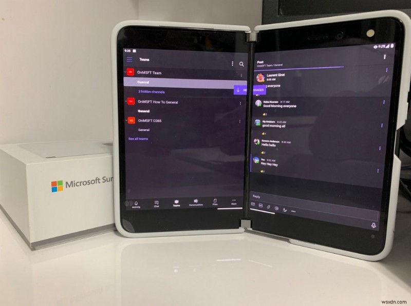 Surface Duo에서 Microsoft Teams를 최대한 활용하기 위한 팁과 요령